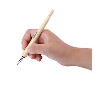 Fdit porte plume dessin Stylo，Lot de 3 plumes + 1 support en bois + 1 encre, calligraphie, dessin, fournitures scolaires