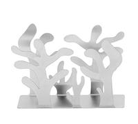 Fdit Porte-Serviettes en Acier Inoxydable, Distributeur de Serviettes en Métal à Motif Corail avec Base Antidérapante, Décor de Table à Manger de Cuisine, Support de Serviette (SILVER)