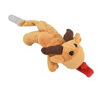 Fdit Porte-Sucette Doux et Douillet, Jouet Détachable, Pince/support de Sucette Apaisante pour bébé, Amour des Parents (Cerf de Noël)