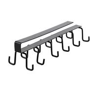 Fdit Porte-ustensiles de Cuisine, Support de Rangement de Cuisine à Crochet à Double Rangée en Fer avec étagère à Cuillère et Pelle pour Restaurants et Espaces de Travail (BLACK)