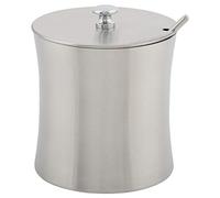 Fdit Pot à sucre en acier inoxydable - Épices - Sel - Poivre - Pot en verre avec couvercle cuillère - Cuisine à la maison - Emballage réutilisable socialme-eu