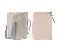 Fdit Poue à Pied Pliable Beau de Bain Pliable Seau de Bain de Bain Portable Bodet de Camping avec Conception à Double Couche et Sac de Rangement pour la Randonnée (Beige)