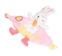 Fdit Poupées de Dentition pour bébé Animal avec Anneau de Dentition pour bébé, Couverture de sécurité pour Calmer, Velours côtelé en Polyuréthane et Duvet de Coton pour (Lapin)