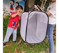 Fdit pour Papillons en avec Grande Fermeture éclair sur Le côté pour Observer Les Chenilles Se Transformer en Papillons, Cage à Insectes Pliable 40 X 40 X 60 Cm (White)