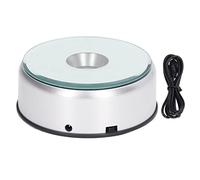 Fdit Présentoir Rotatif, Plateau Tournant à Lumière LED à 360 ° avec Base Miroir, Présentoir alimenté par USB pour Bijoux en Cristaux et Objets de Collection
