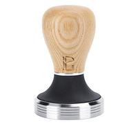 Fdit Presse à café Professionnelle, Presse à Poudre Plate en Acier Inoxydable de 58 Mm avec Poignée Ergonomique en Bois Réglable en Hauteur pour Machine à Expresso (Couleur de la lumière du journal)