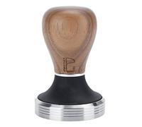 Fdit Presse à café Professionnelle, Presse à Poudre Plate en Acier Inoxydable de 58 Mm avec Poignée Ergonomique en Bois Réglable en Hauteur pour Machine à Expresso (bois sombre)