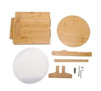 Fdit Presse à Tortillas en Bois avec Conception Rotative, Machine à Tortillas de Maïs Portable pour Aplatir Facilement la Pâte, Comprend 11 Accessoires et un Paquet de Papier pour la