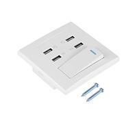 Fdit Prise Murale USB à 4 Ports avec Interrupteur Prise d'alimentation Murale USB pour hôtel de Bureau à Domicile et lieux publics
