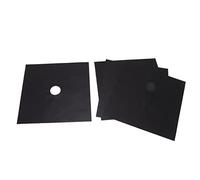 Fdit Protecteur de Plaque de Cuisson à Gaz, Revêtement Antiadhésif en PTFE, Couvercle de Brûleur de Cuisinière Réutilisable avec Tissu de Base en Fibre de Verre, pour Dessus de (BLACK)