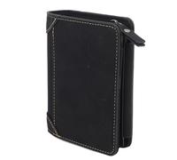 Fdit PU Leather Men Short Letter Sac Vintage Triufold Coin Wallet Zip Design Multicard Slot Slot Portefeuille pour Un Usage Quotidien (Black)