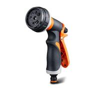 Fdit Pulvérisateur de Buse de Tuyau D'arrosage à 8 Modèles avec Buse Rotative de 0 à 120 Degrés, Pulvérisateur Manuel ABS TPR pour le Lavage de Voiture, L'arrosage de la Pelouse et le (Couleur