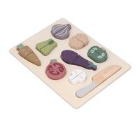 Fdit Puzzle de Coupe de Fruits et Légumes en Bois, Jouet éducatif Interactif pour Plus de 2 Ans, Simulation de Tranchage et de Développement Cognitif, pour Enfants Jouant à la Cuisine