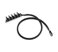 Fdit PWM CPU Refroidir Le Centre de Ventilateur-Adaptateur pour Les Passionnés, Contrôler Plusieurs Ventilateurs, Câble de Séparateur de Ventilateur tressé 1 Femme à 5 Hommes