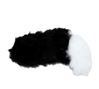 Fdit Queue de Voiture électrique Télécommandée avec Capteur de Vibrations, Ornement en Peluche en Fausse Fourrure pour L'extérieur du Véhicule (noir blanc)