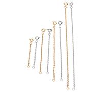 Fdit Rallonge de Collier 8 Pièces, Chaîne D'extension de Bijoux en Acier Inoxydable avec Couleurs or et Argent, pour L'ajustement du Collier, du Bracelet et de la Cheville