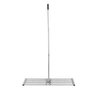 Fdit Râteau de Nivellement de Pelouse, Niveleur de Pelouse en Acier Inoxydable avec Poignée Extra Longue, Outil de Niveau de Golf pour Terrains de Golf, Pelouses et Autres Terrains