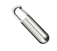 Fdit Récipient à Médicaments en Acier Inoxydable, Porte-clés de Capsule de Pilule Portable étanche, Mini étui à Pilules D'urgence pour les Voyages en Plein Air et le Transport (L)