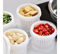 Fdit Récipient de Stockage D'ail, Boîte de Vidange D'oignon et de Gingembre, Organisateur Transparent de Stockage de Nourriture avec Couvercle scellé pour Assaisonnements de Fruits et