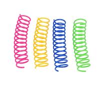 Fdit Ressorts Hélicoïdaux en Plastique 4 Pièces, Jouets à Ressort pour Chat aux Couleurs Vives, activité Féline Interactive pour Jouer à Mordre (2 * 9.5cm)