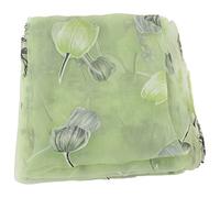 Fdit Rideau en Voile Panneau Fenêtre Motif de Tulipes Impression Florale Tulle Sheer Drapé Balcon Diviseurs Écran Floral Gland pour Chambre Salon Chambre Decor 100 * 200cm(Green)