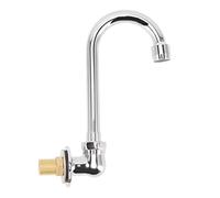 Fdit Robinet à Pédale en Acier Inoxydable, Robinet D'évier Mural avec Bec Pivotant, Facile à Installer et, pour Hôpitaux, écoles, Bureaux, Usage Commercial