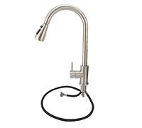 Fdit Robinet de Cuisine en Acier Inoxydable 304, Pulvérisateur Monotrou à 1 Poignée avec Col de Cygne à Haute et Fonction Pause pour évier et Comptoir de Bar