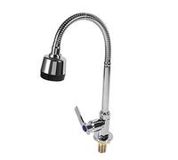 Fdit Robinet de cuisine pivotant avec bec en alliage de zinc - Poignée rotative à 360 degrés - Robinet d'eau froide