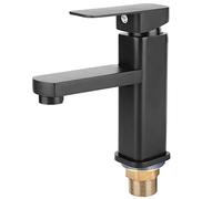 Fdit Robinet de Cuisine, Robinet D'eau Monotrou en Acier Inoxydable 304, Laque Pulvérisée Noire avec Cartouche en Céramique, pour Salle de Bain et évier de Cuisine