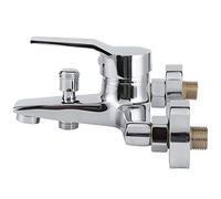 Fdit Robinet de Douche à Filetage G1/2 Pouces, Mitigeur Triple Mural avec Conception à Levier Unique et Galvanisée, pour Baignoire de Salle de Bain