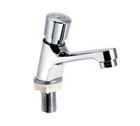Fdit Robinet de Lavabo à Fermeture Automatique, Bouton Poussoir à Temporisation du Robinet D'évier, Noyau en Laiton chromé avec Installation Facile pour Cuisine, Salle de Bain, Hôtel