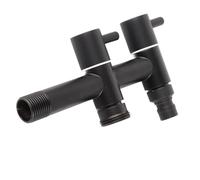 Fdit Robinet D'eau de Machine à Laver G1/2, Robinet D'eau en Acier Inoxydable 304 Noir avec Couvercle Décoratif Réglable pour Vadrouille, Piscine, évier de Salle de Bain