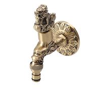Fdit Robinet D'eau en Cuivre, Poignée de Figurine D'animal avec Grande Plage de Pulvérisation et Couleur Bronze, Filetage Femelle G1/2 pour Lavabo de Salle de Bain (Motif Kylin et Dragon)