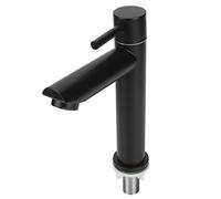 Fdit Robinet Froid Simple en Acier Inoxydable avec Filetage G1/2, Robinet D'évier de Salle de Bains, Cuisine, Toilettes, Coude ou Type Droit (Buse basse droite (sans tuyau))