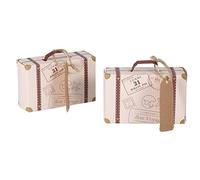 Fdit Romantique Mini Valise Portable Boîte en Carton De Bonbons Boîte De Mariage Anniversaire De Fête 50Pcs / Ensemble