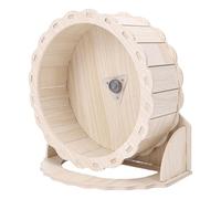 Fdit Roue de Hamster en Bois, Roue de Course Silencieuse et Silencieuse pour Petits Animaux de Compagnie, Jouet d'exercice D'assemblage de Bricolage avec Antidérapante pour Cage de