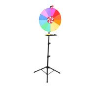 Fdit Roue de Rotation au Sol, Roue de Prix à 12 Sections avec Trépied | Douze Segments de Couleur Amovibles, de Marqueur pour écrire et Essuyer, Trépied Réglable de 90 à 150 Cm, Plateau pour