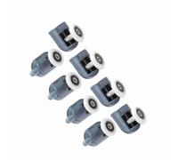 Fdit Rouleaux de Porte de Douche 8 Pièces, Ensemble de Poulies à Double Roue Inférieure et Supérieure avec Glissement Lisse à Faible Bruit pour Portes en Verre de 5mm et 6mm (une seule roue)