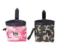 Fdit Sac à Crottes Camouflage pour Chien, Distributeur de Sacs à Déjections, avec Cordon de Serrage et Intérieur en Nylon Imperméable pour Snacks pour Animaux et Sacs Poubelles (Green)