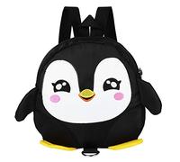 Fdit Sac à Dos de Dessin Animé Mignon Pingouin Bébé Harnais de Sécurité Bambin Anti-Perdue Cartable Enfants(22 * 22 * 4cm-Noir)