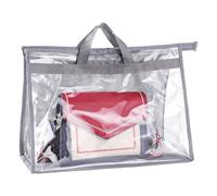 Fdit Sac à Poussière de Tissu Non tissé, Sac à Main Transparent PVC Purse Protector Bagclear Sac à Main Organisateur de Stockage avec Fermeture éclair, Poignée pour Les Voyages à