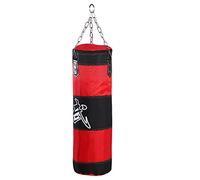 Fdit Sac de boxe vide Sac de chaîne en métal absorbant de sable pour boxe fitness (80 cm)