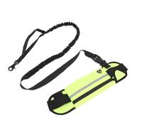 Fdit Sac de Ceinture Réfléchissant en Nylon pour Chien, Pochette de Taille pour Laisse de Course, Fermeture éclair, pour Marche et Jogging (Green)