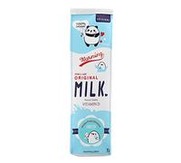 Fdit Sac de Papeterie de Lait de Dessin animé Joli PU imperméable, Sac de Rangement de Grande capacité pour Crayons pour Les Jeunes (Bleu)