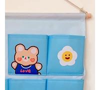 Fdit Sac de Rangement Mural avec Couche Intérieure Imperméable, Design fixé au Mur, pour Dortoir, Placard, Chevet, Porte (Grand Sac Ours)
