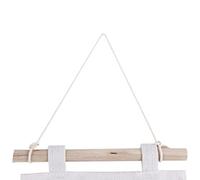 Fdit Sac de Rangement Mural en Coton et Lin, Organisateur de Pochette de Porte à 3 Poches avec Poteau de Suspension en Bois, pour Chambre à Coucher, Salon, Bureau, Cuisine, Salle de (Gray)