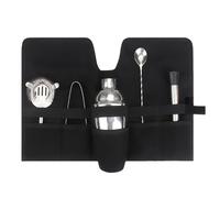 Fdit Sac de Transport pour Kit de Barman, Sac à Outils de Mixologie Professionnel pour Le Camping en Plein Air, Ensemble de Cocktail en Toile avec Sangle Pliable Portable (Black)