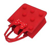 Fdit Sac en Feutre Réutilisable, Nœud Délicat, Décoration de Boule Pelucheuse pour Fête D'anniversaire D'enfants, Sac de Courses Pliable pour Réception- pour bébé (rouge)
