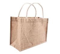 Fdit Sac en Toile de Jute, Sac de Courses Robuste et Indéchirable avec Poignées Robustes pour le Rangement des Cadeaux D'épicerie (14,96x10,63x7,48 pouces)