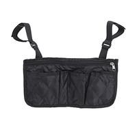 Fdit Sac Latéral pour Fauteuil Roulant, Pochette de Rangement Noire étanche pour Handicapés, Sac Multifonction Pratique pour Fauteuil Roulant, Poussette, Matériau en Tissu Non tissé Léger